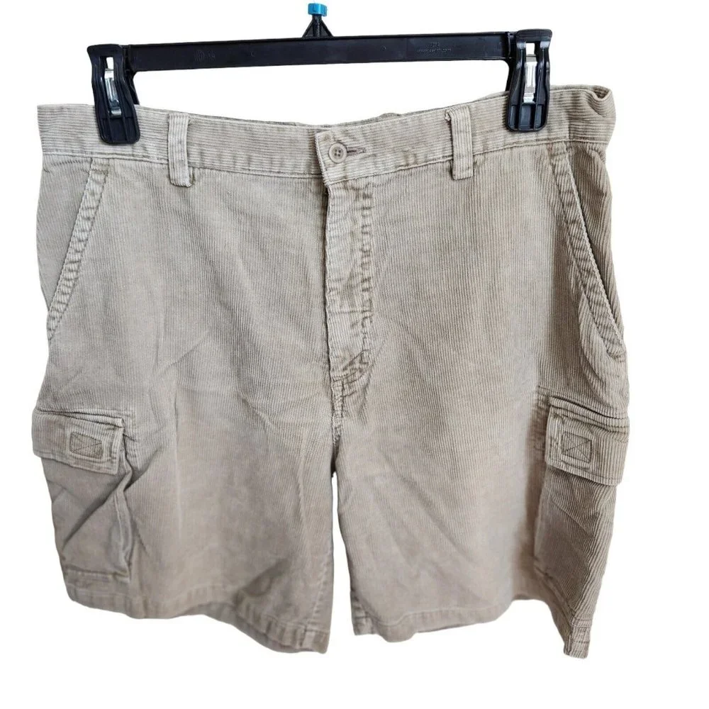 VTG NorthCrest Corduroy Carpenter Shorts‎ Size 36 Gray Made In USA Mom Hikers